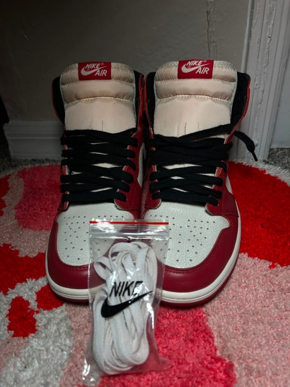 Nike Women’s High-Top Sneakers — White, Red & Black